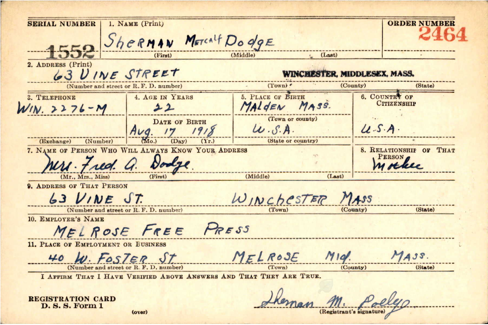 DODGE Sherman M