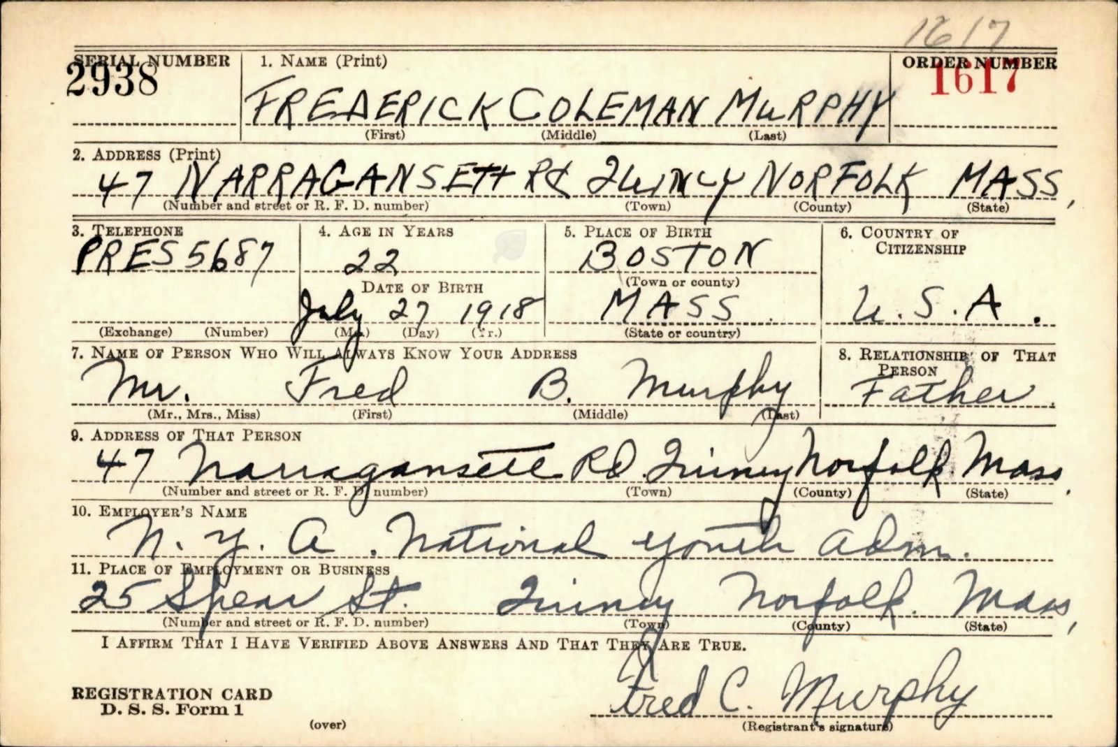 MURPHY Frederick C 