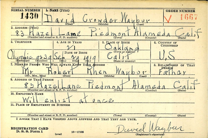WAYBUR David C - 3 RCN 3 ID