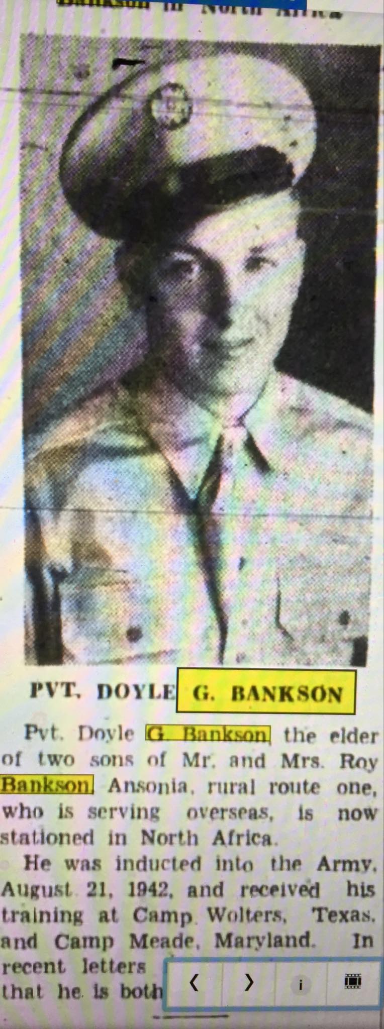 BANKSON Doyle G