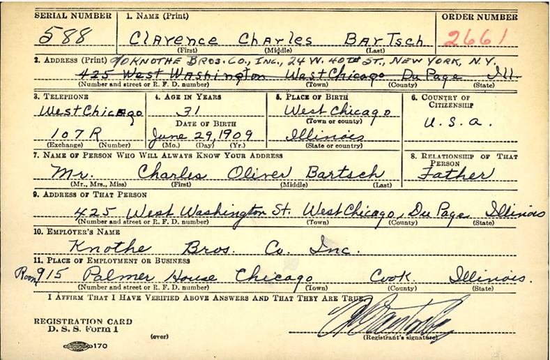 BARTSCH Clarence C