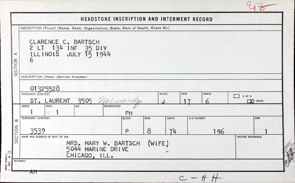 BARTSCH Clarence C