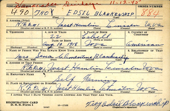 BLANKENSHIP Sidney R -  