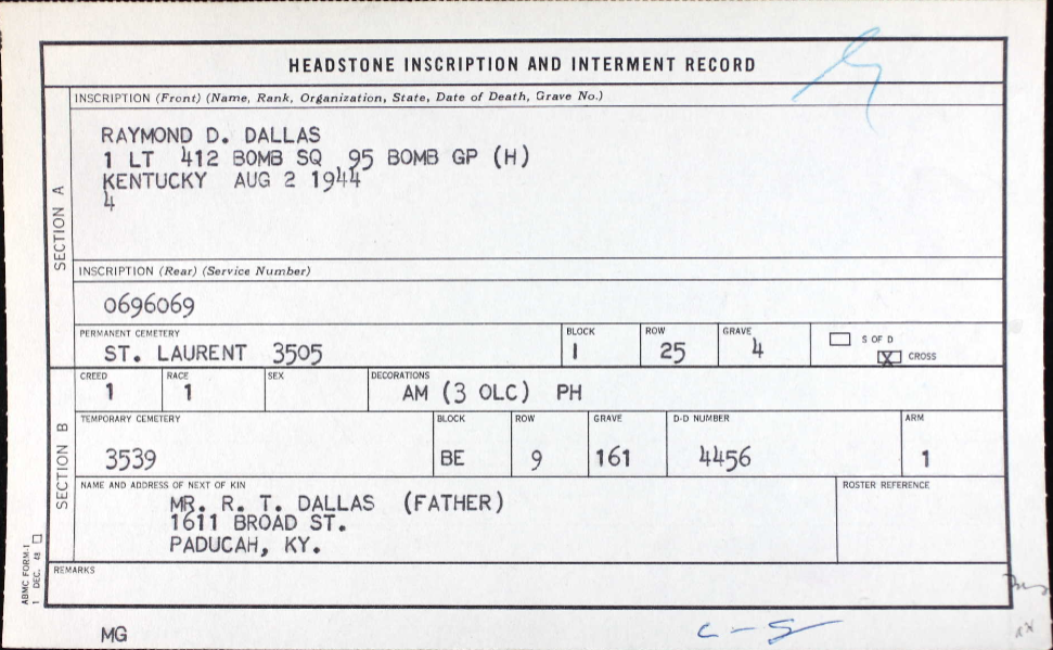 DALLAS Raymond D 