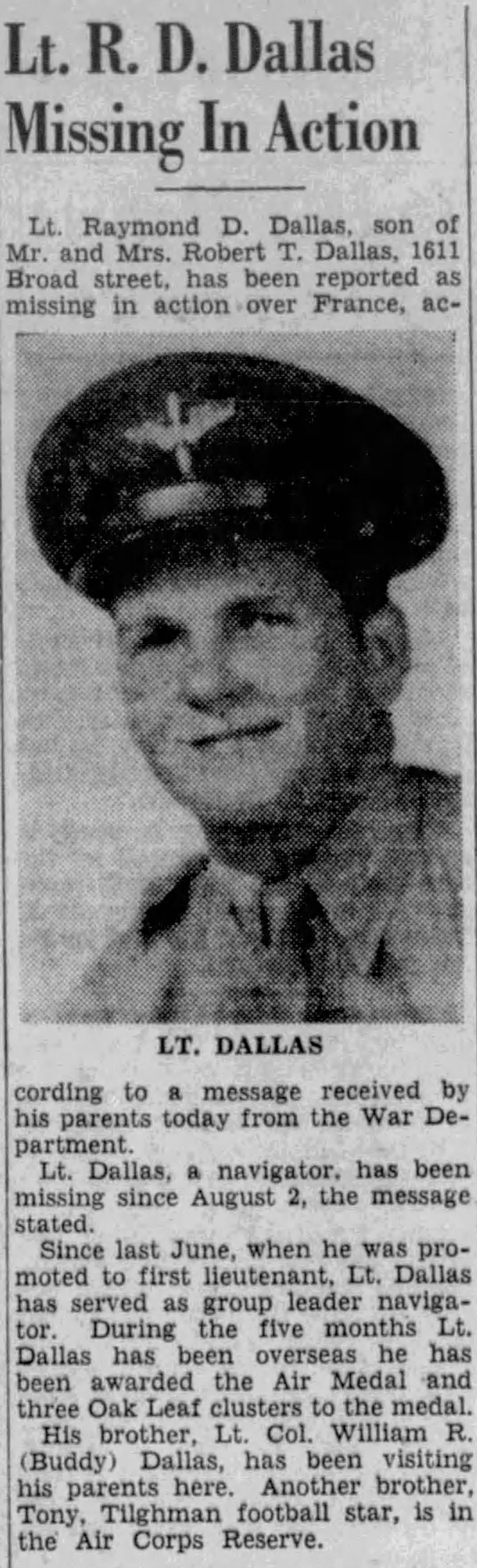 DALLAS Raymond D 