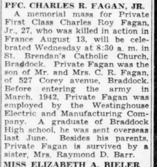 FAGAN Charles R - 121 IR 8 ID