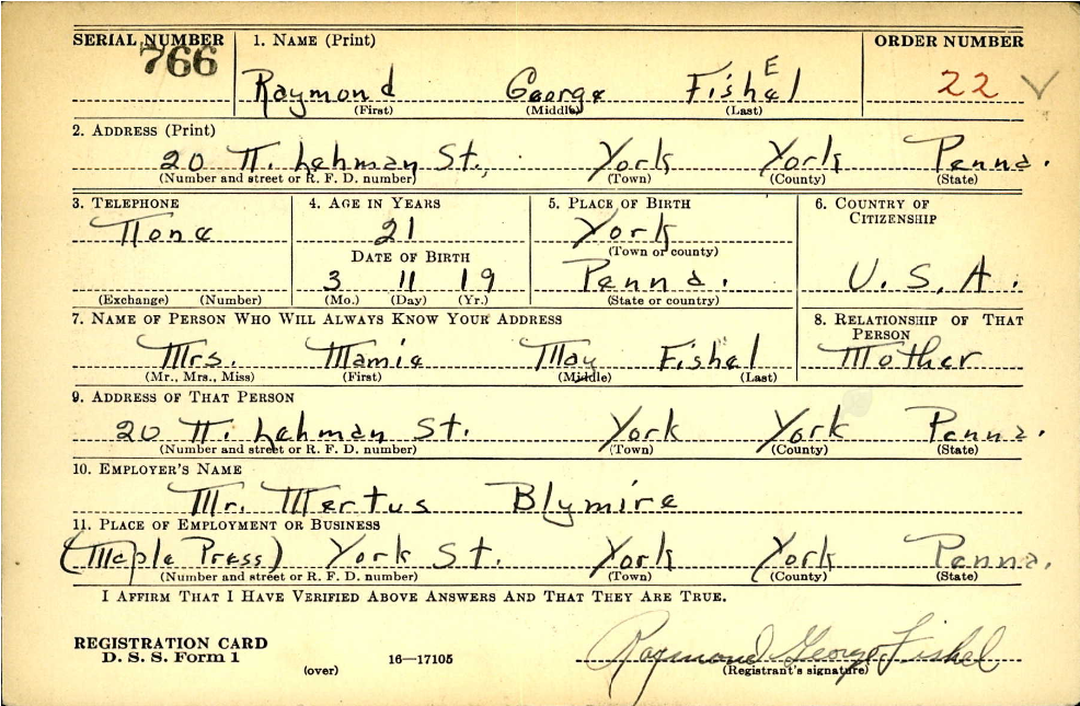 FISHEL Raymond G