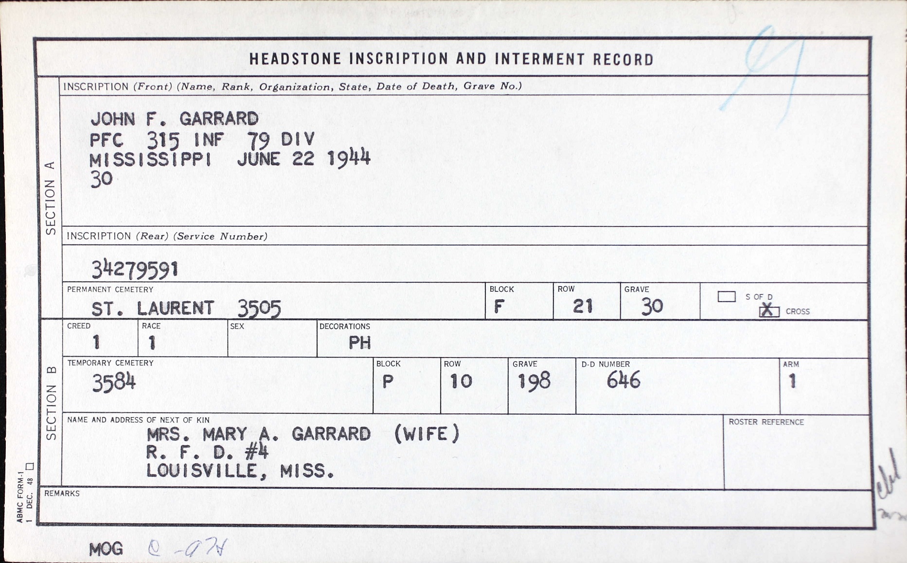 GARRARD John F