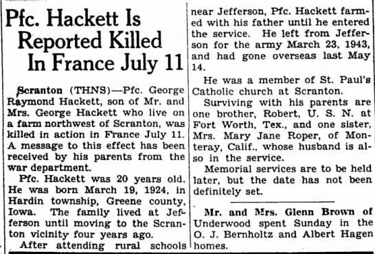 HACKETT George R - 330 IR 83 ID