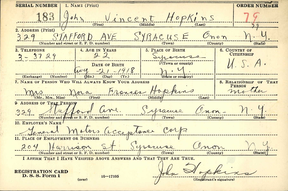 HOPKINS John Vincent
