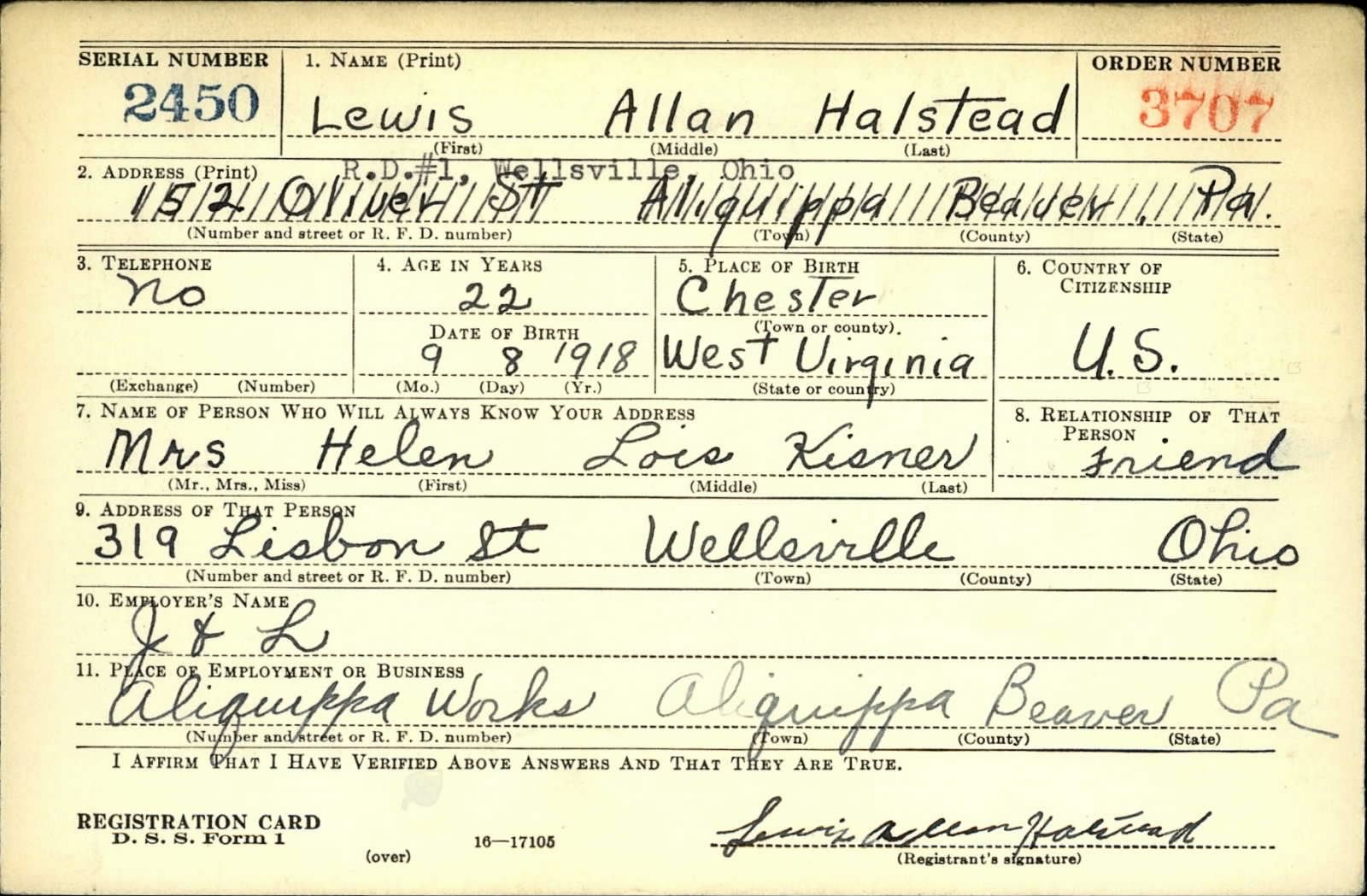 HALSTEAD Lewis A - 115 IR 29 ID