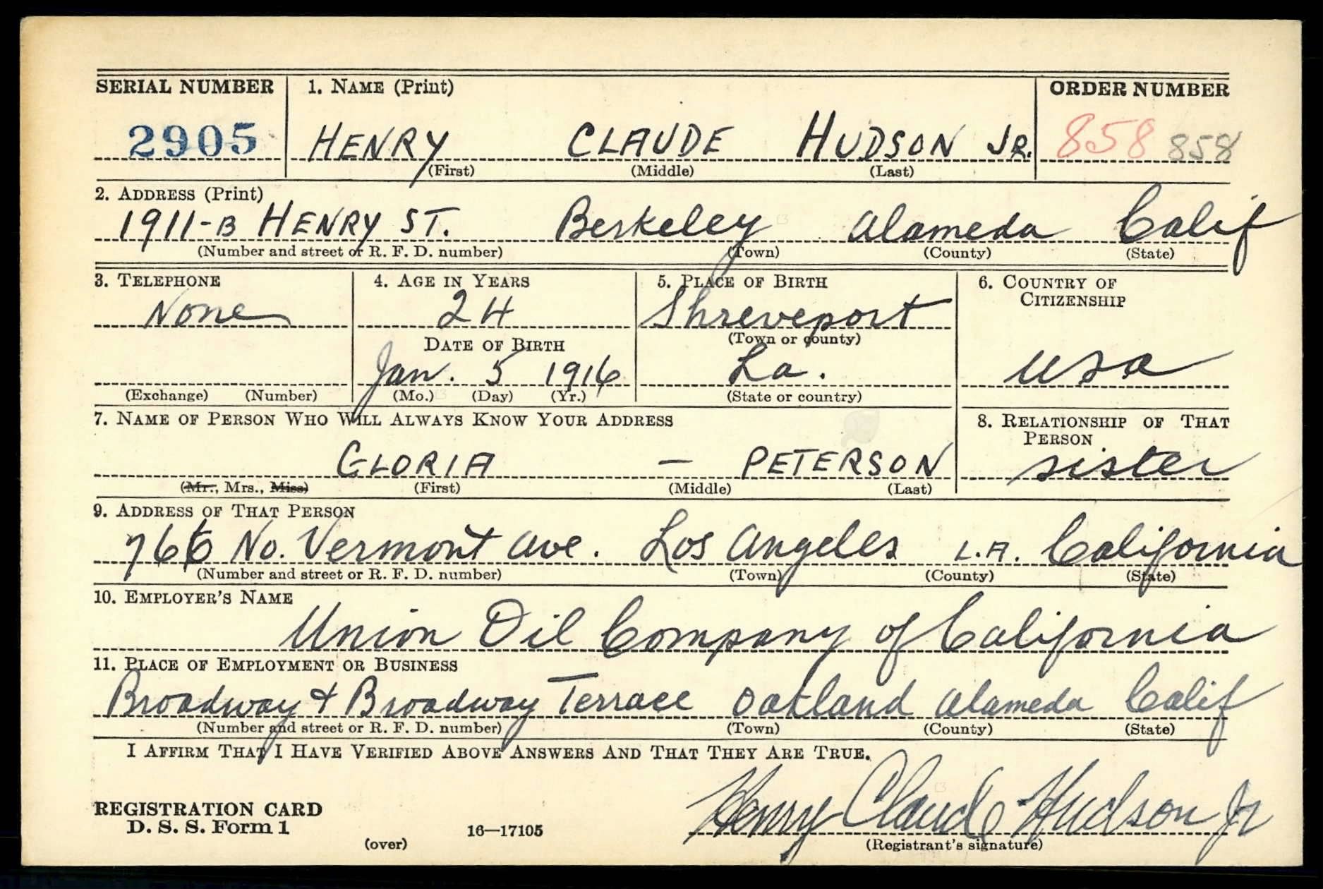 HUDSON Henry C - 359 IR 90 ID