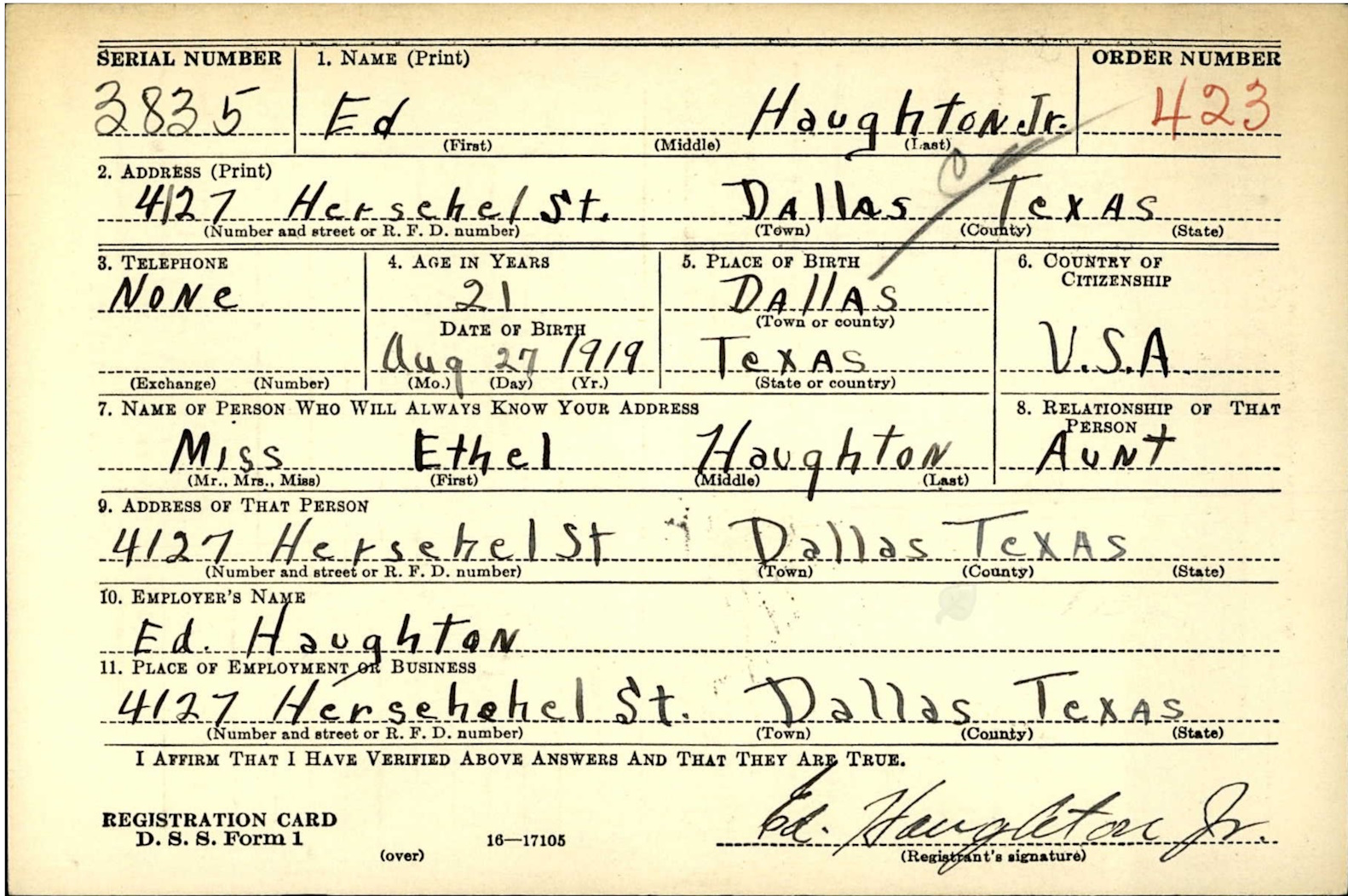Haughton edward Jr