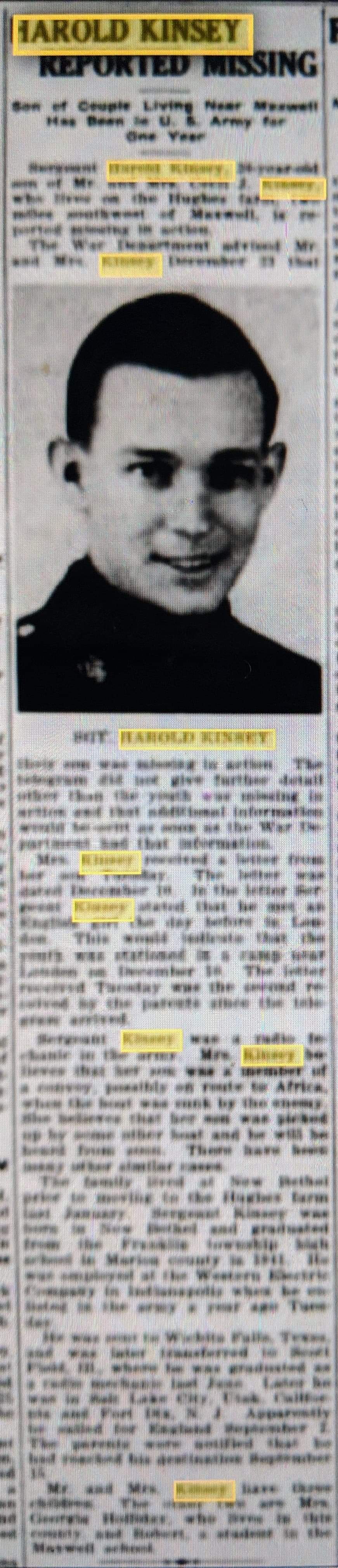 kinsey harold presse