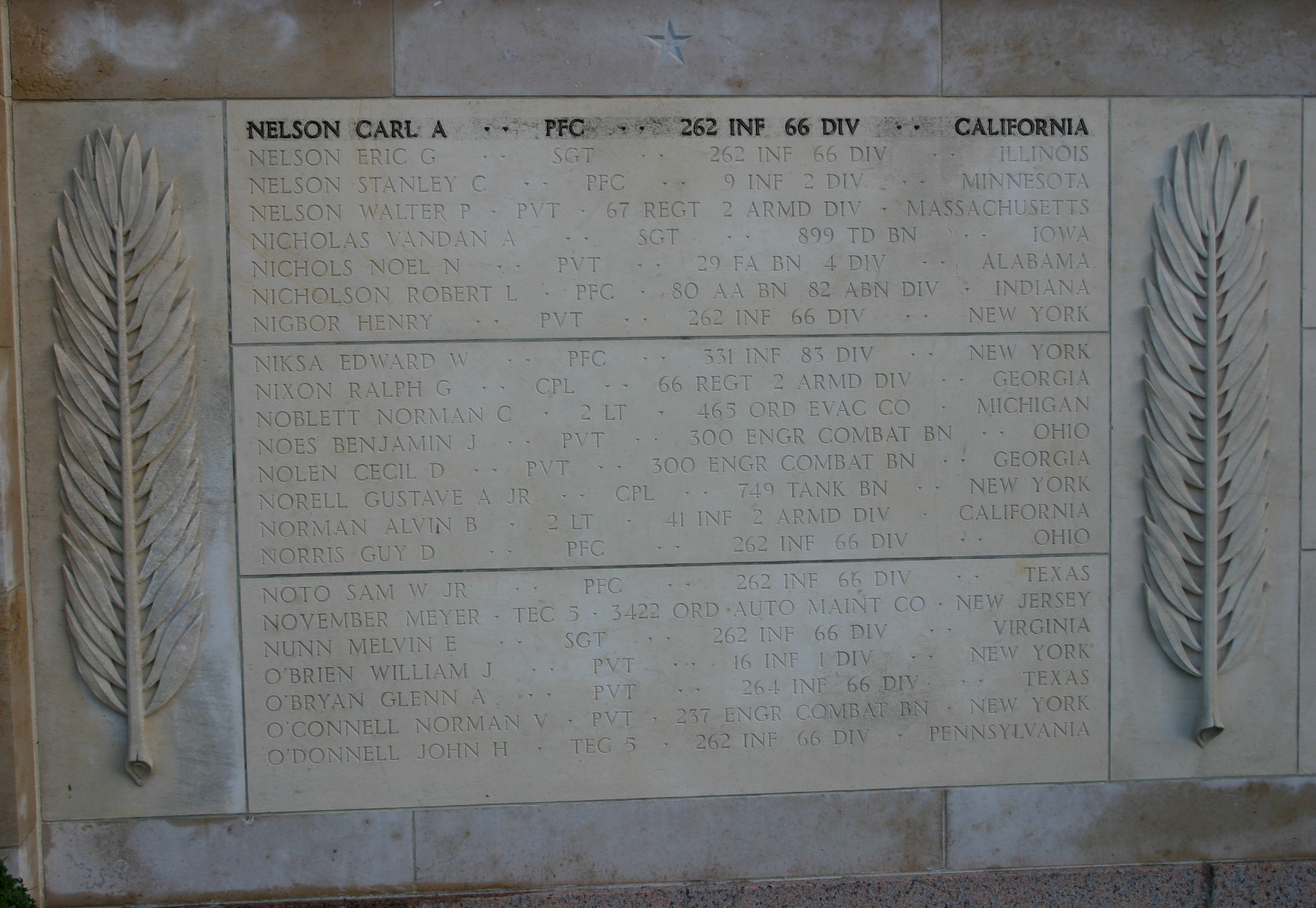 NELSON  Carl A - 262 IR 66 ID