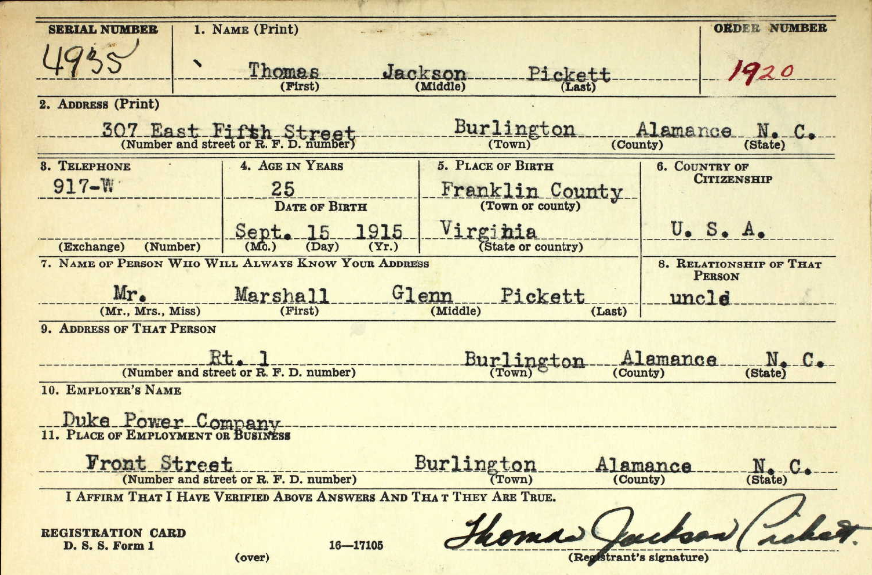 Pickett Thomas Jackson