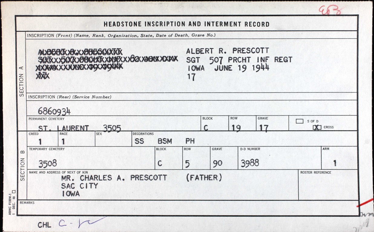 PRESCOTT Albert R  