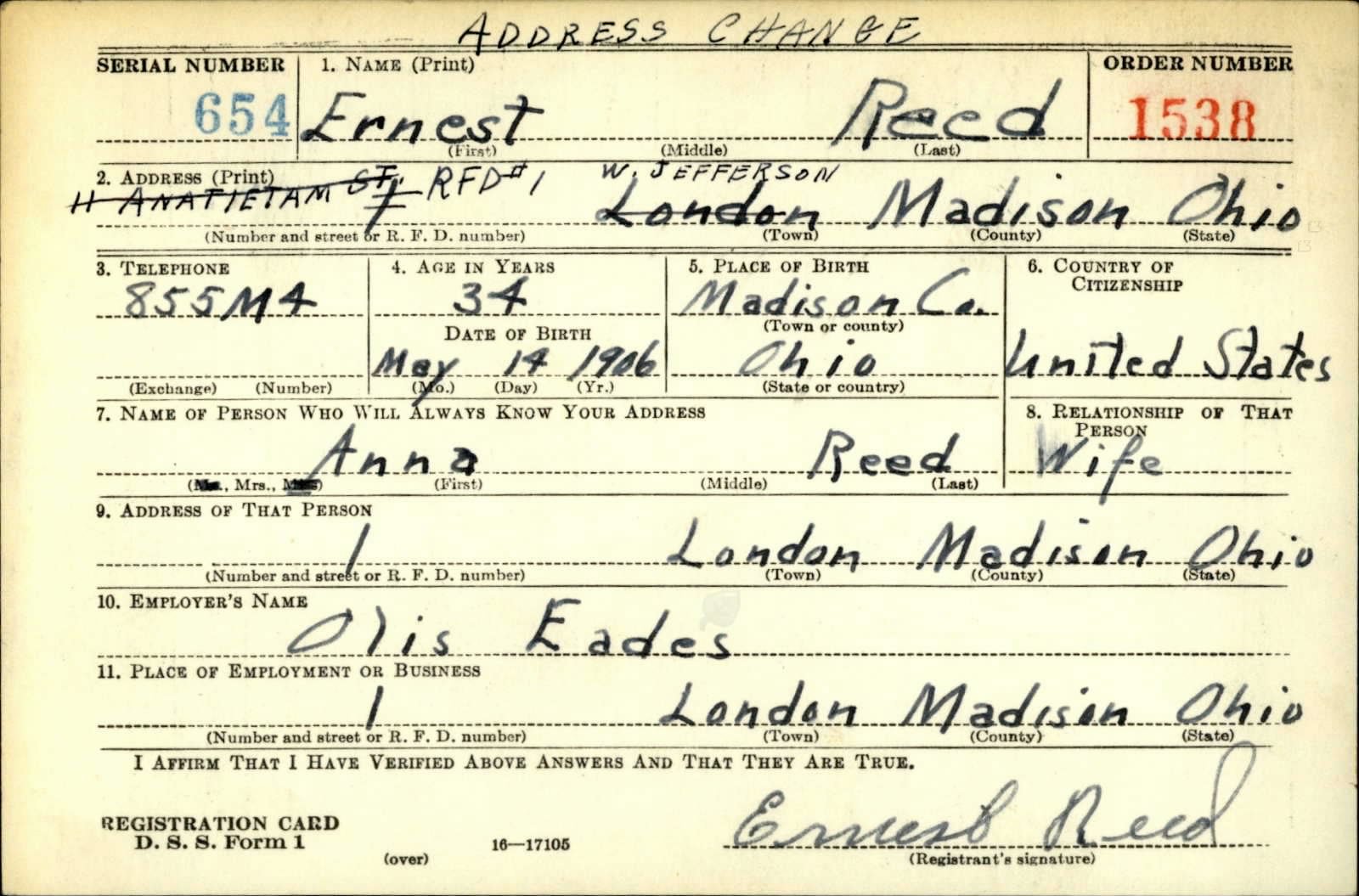 REED Ernest C - 23 IR 2 ID