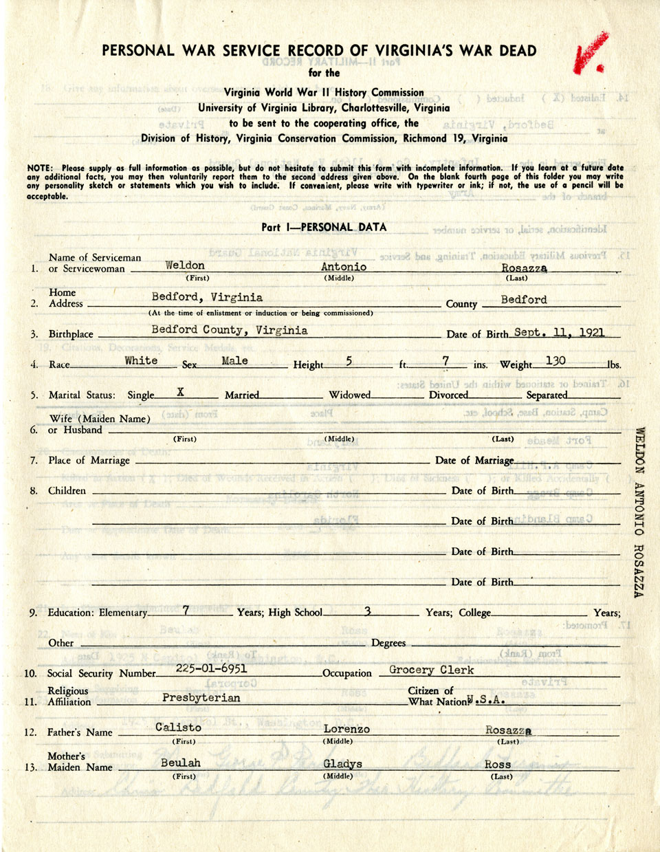 rosazza weldon fiche