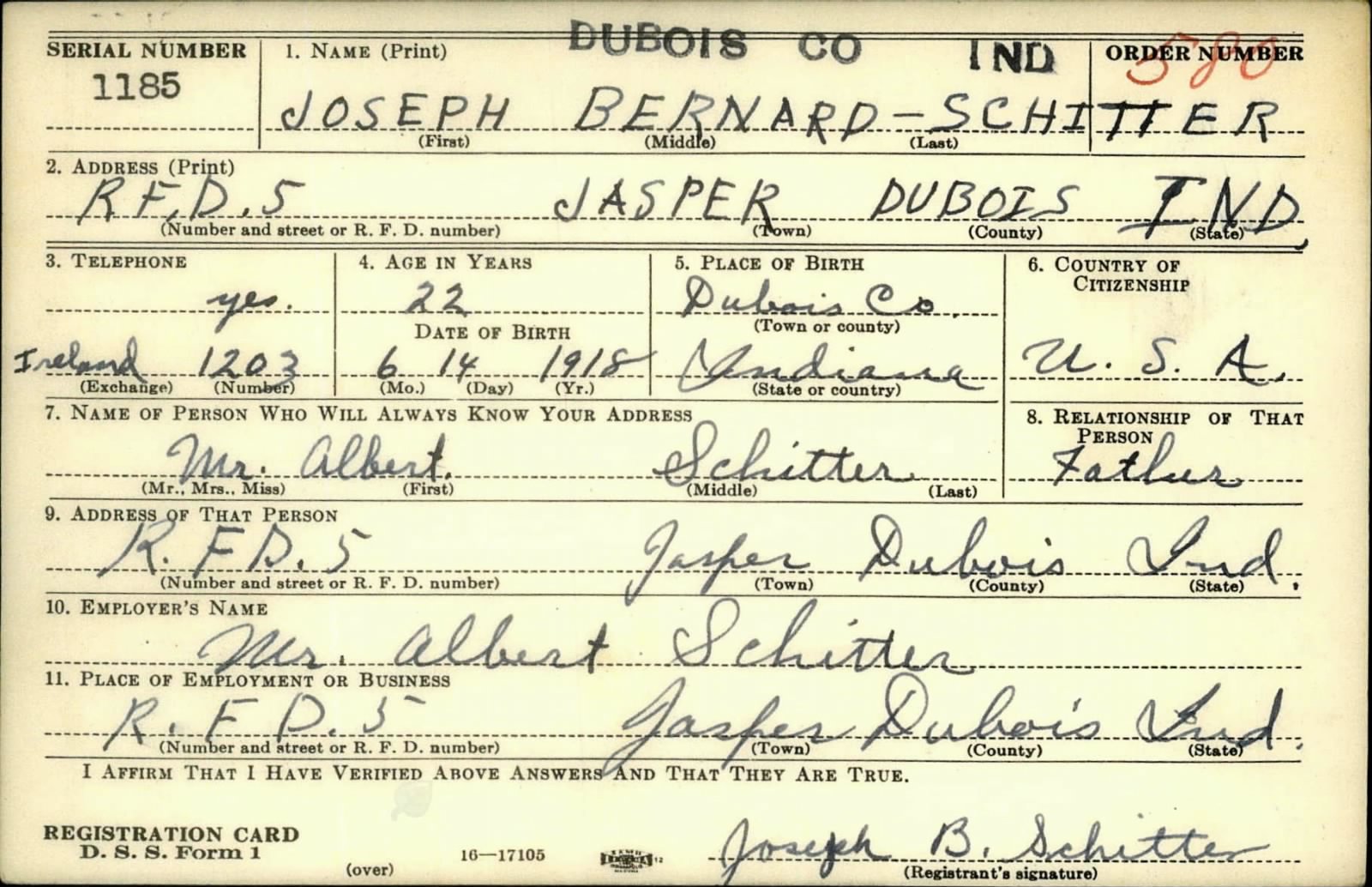 SCHITTER Joseph B
