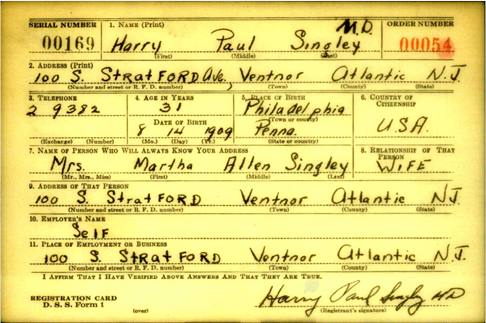 SINGLEY Harry P - 42 FAB 4 ID