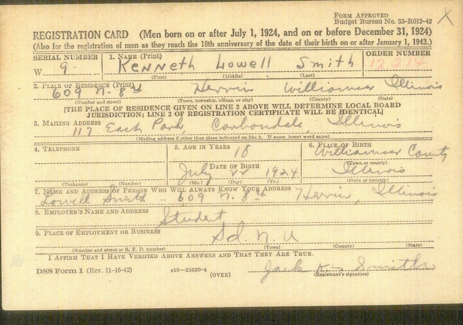 SMITH Lowell Kenneth