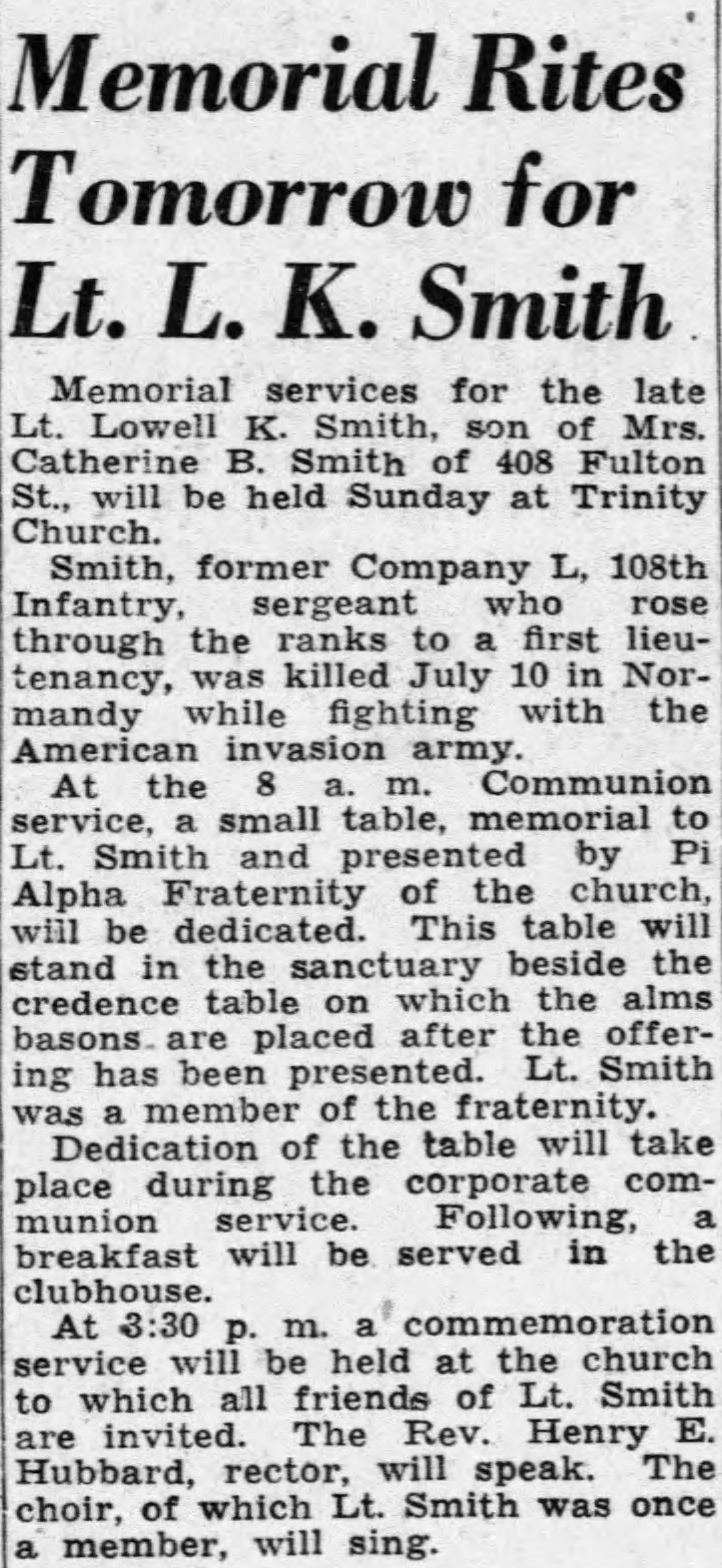 SMITH Lowell Kenneth