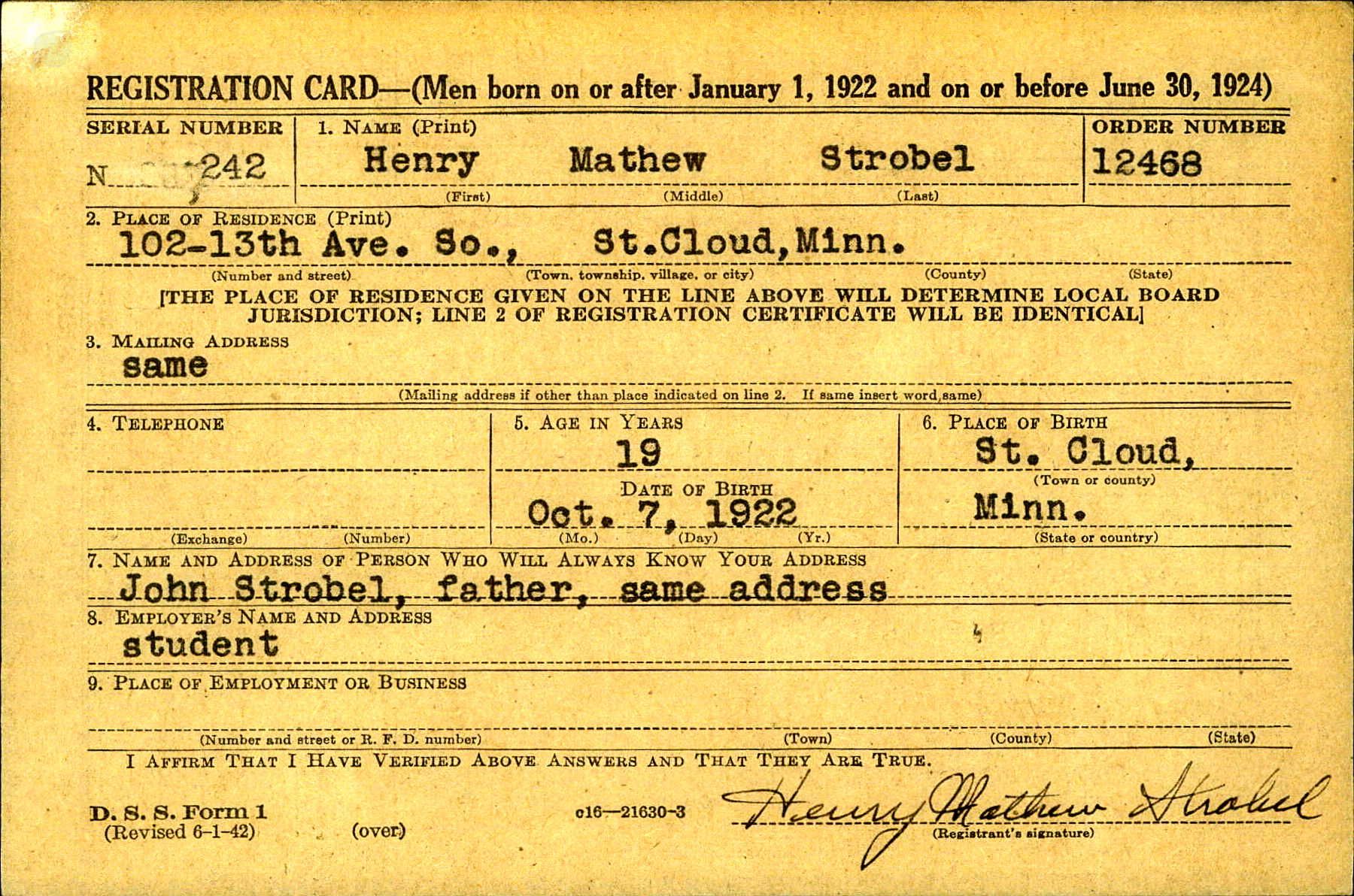 STROBEL Henry Mathis 