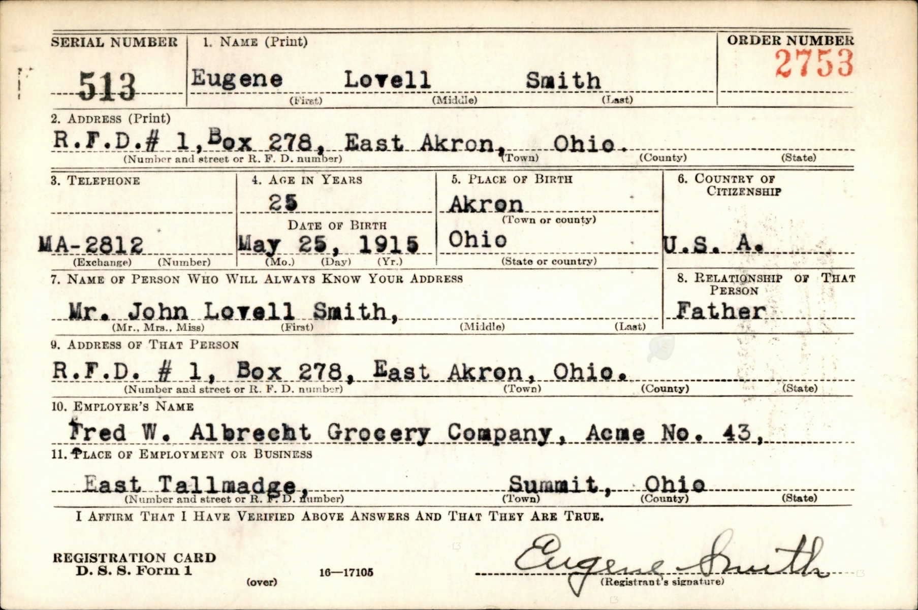 SMITH Eugene L 