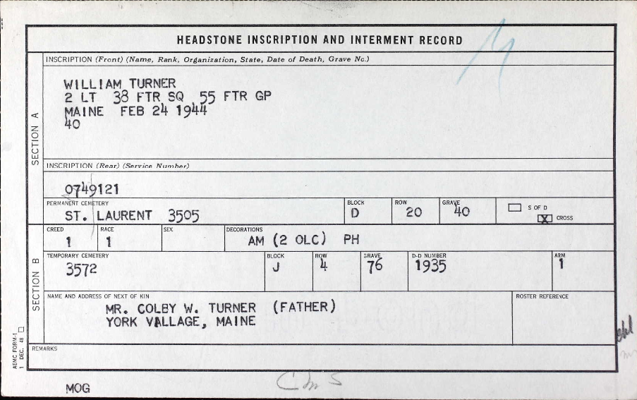 TURNER William H - 38 FS 55 FG