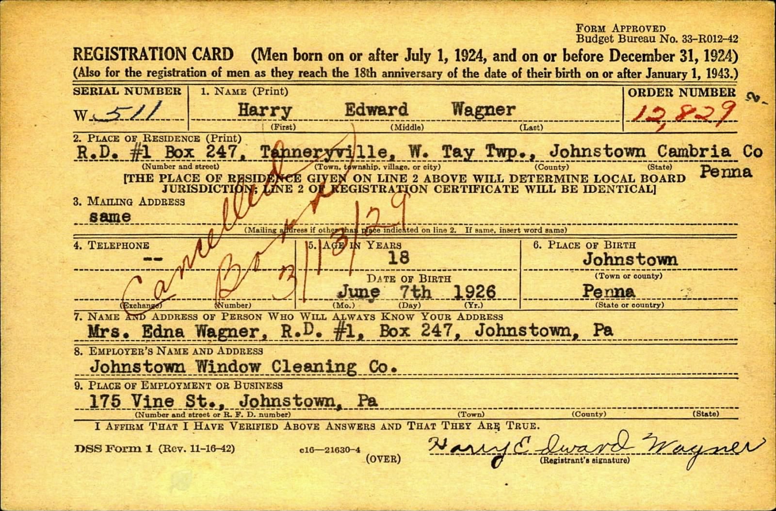 wagner harry tombe