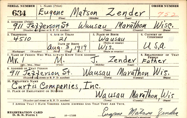 ZENDER Eugene M