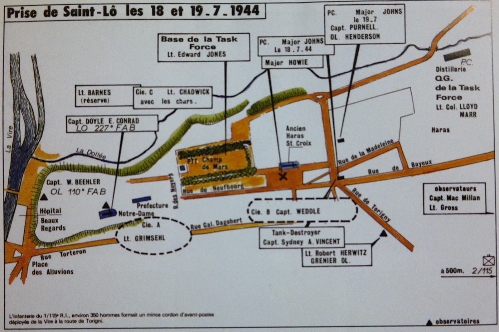 carte st lo 18 19 juillet 44
