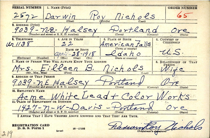 NICHOLS Darwin R