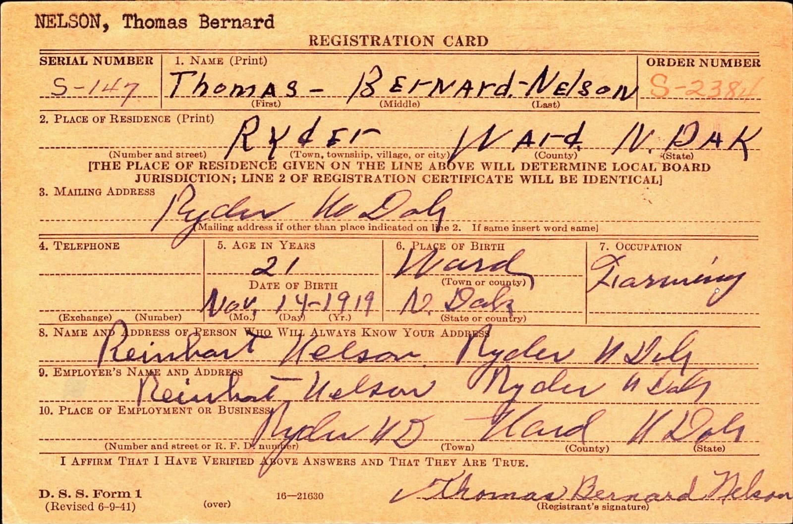 nelson thomas b