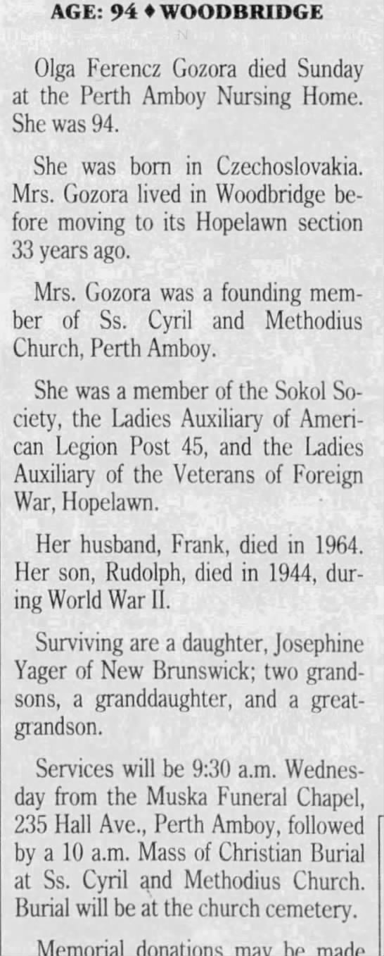 GOZORA Rudolph G - 