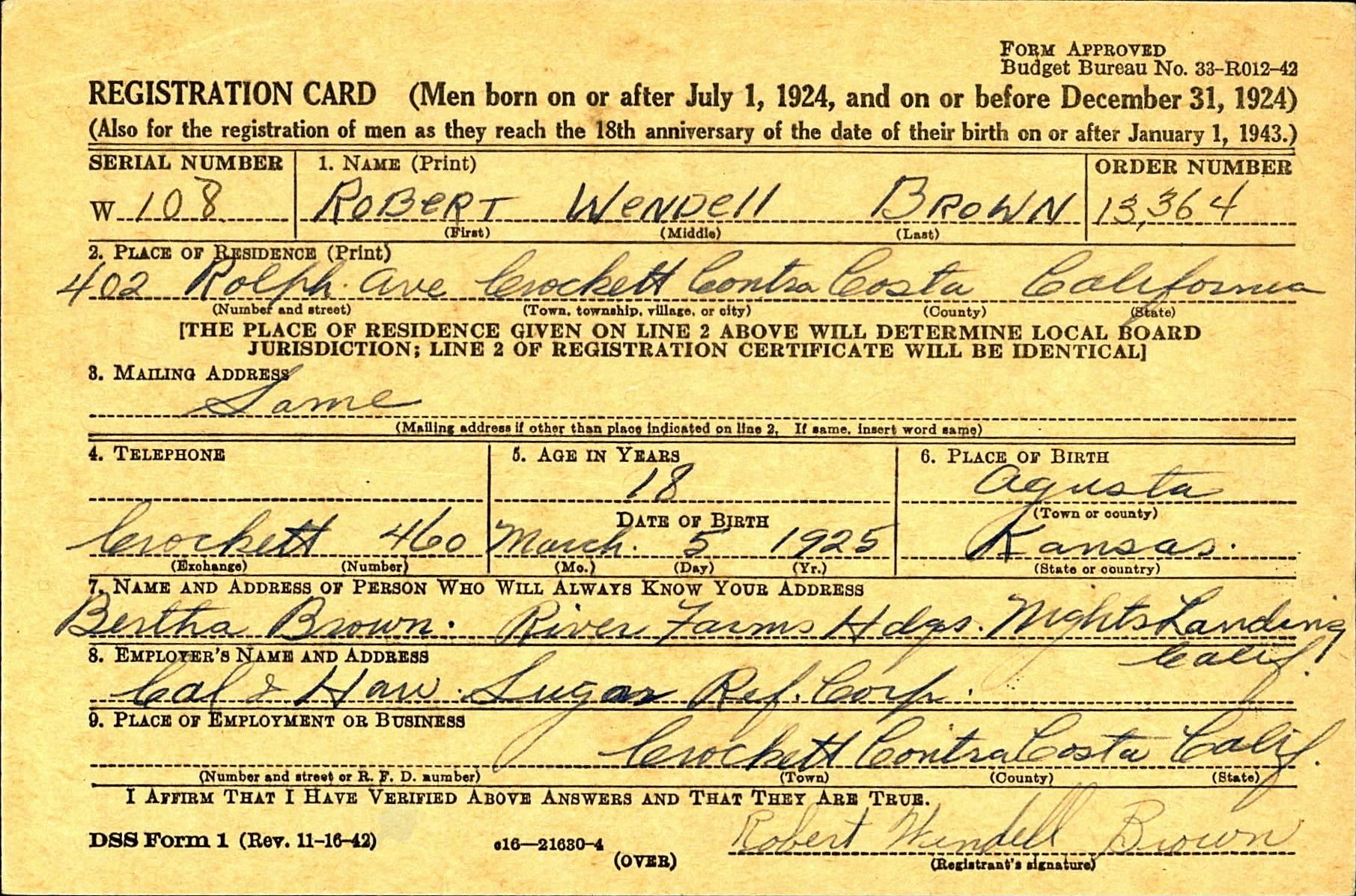 BROWN Robert W  