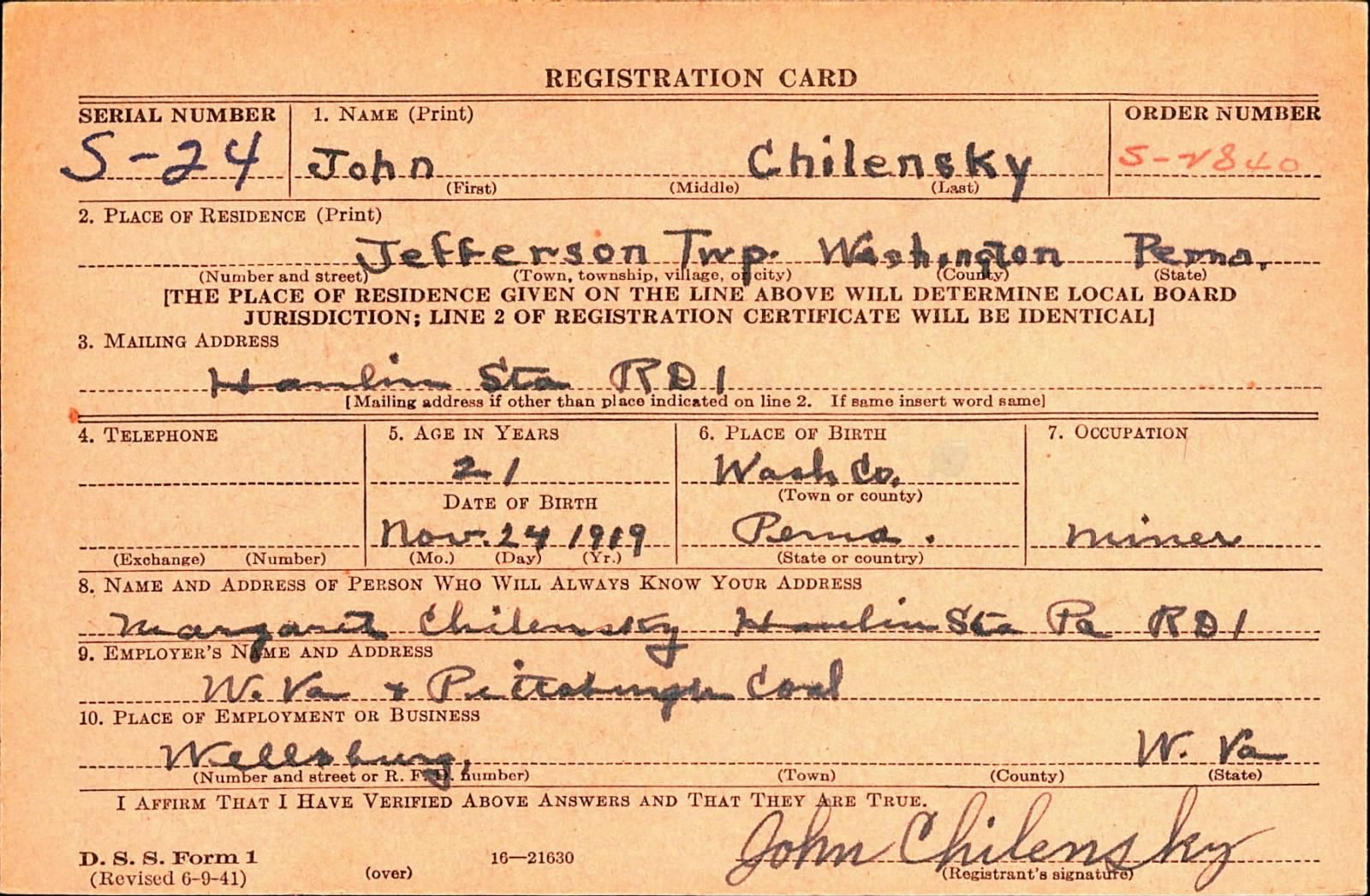 CHILENSKY John  