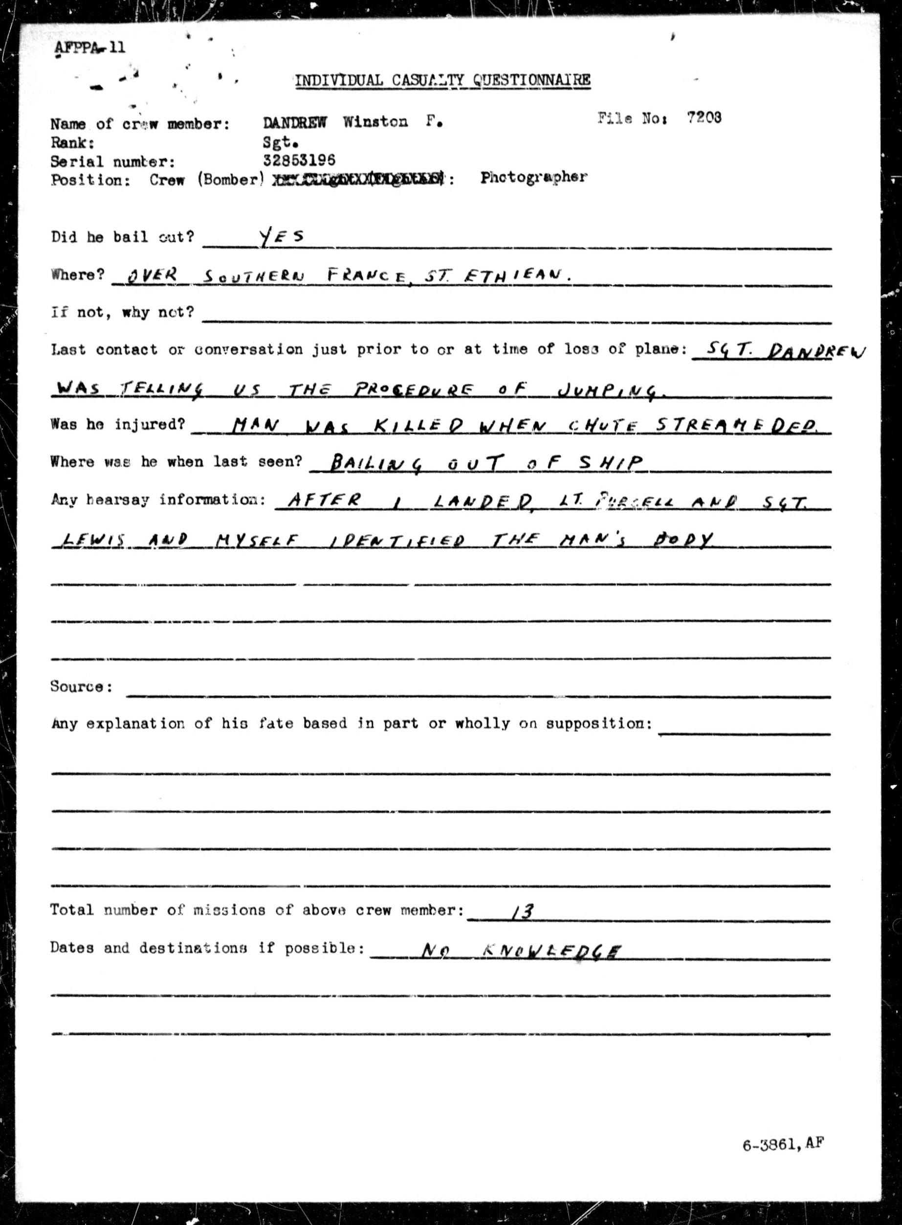 DANDREW Winston F  