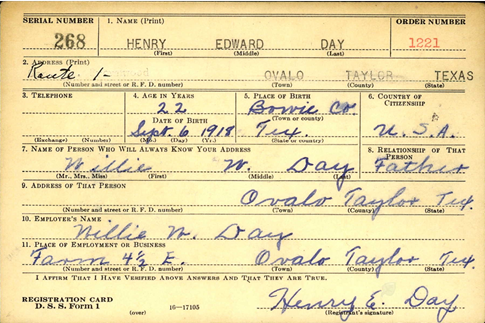 PFC Henry E Day