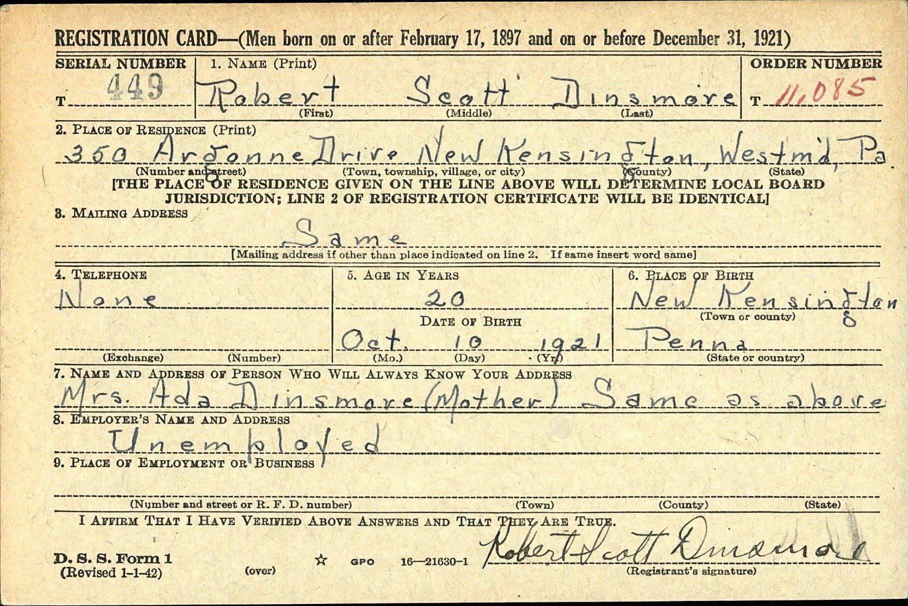 DINSMORE Robert S