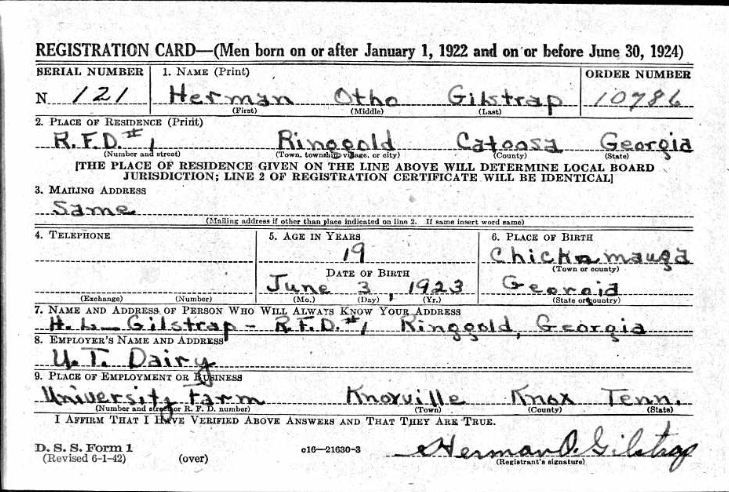 GILSTRAP Herman O
