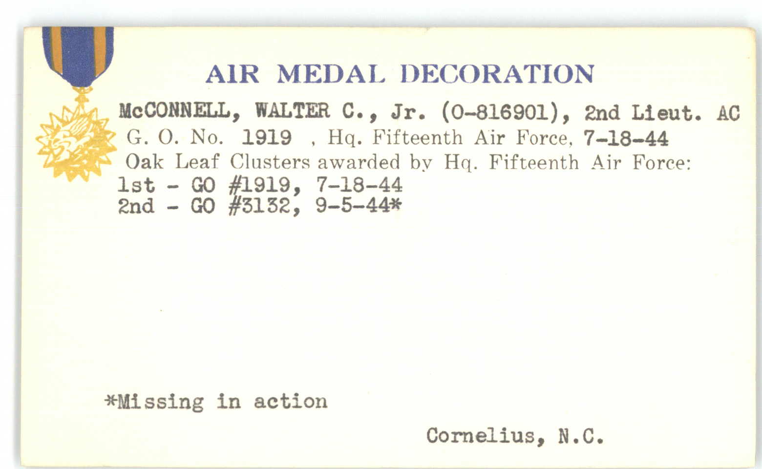 McCONNELL Walter C