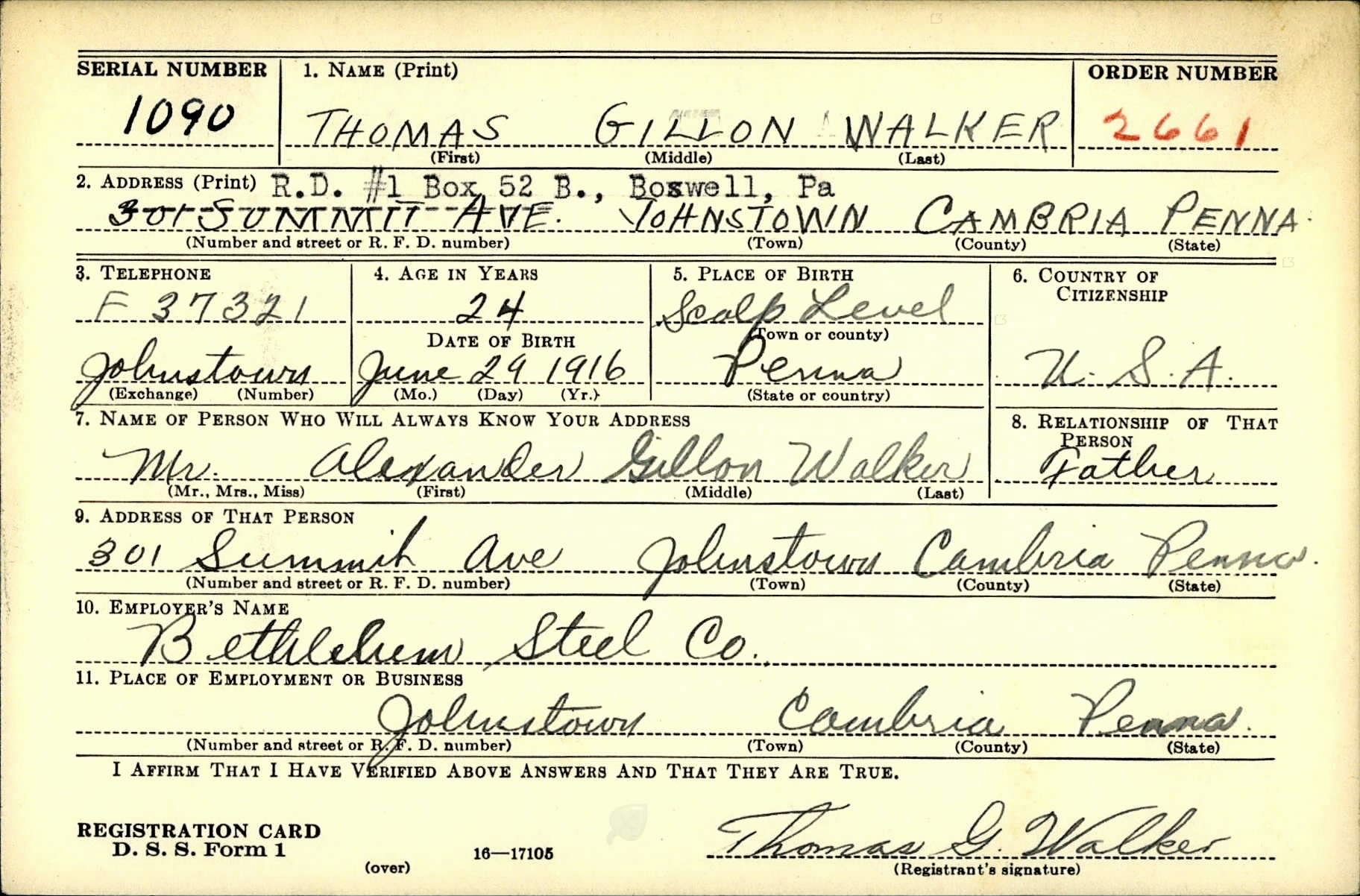 WALKER Thomas G