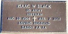 Plaque d'Isaac BLACK