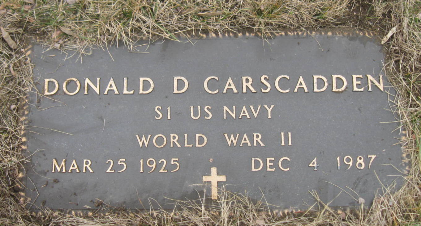 CARSCADDEN Donald plaque