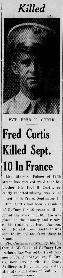 CURTIS Fred H