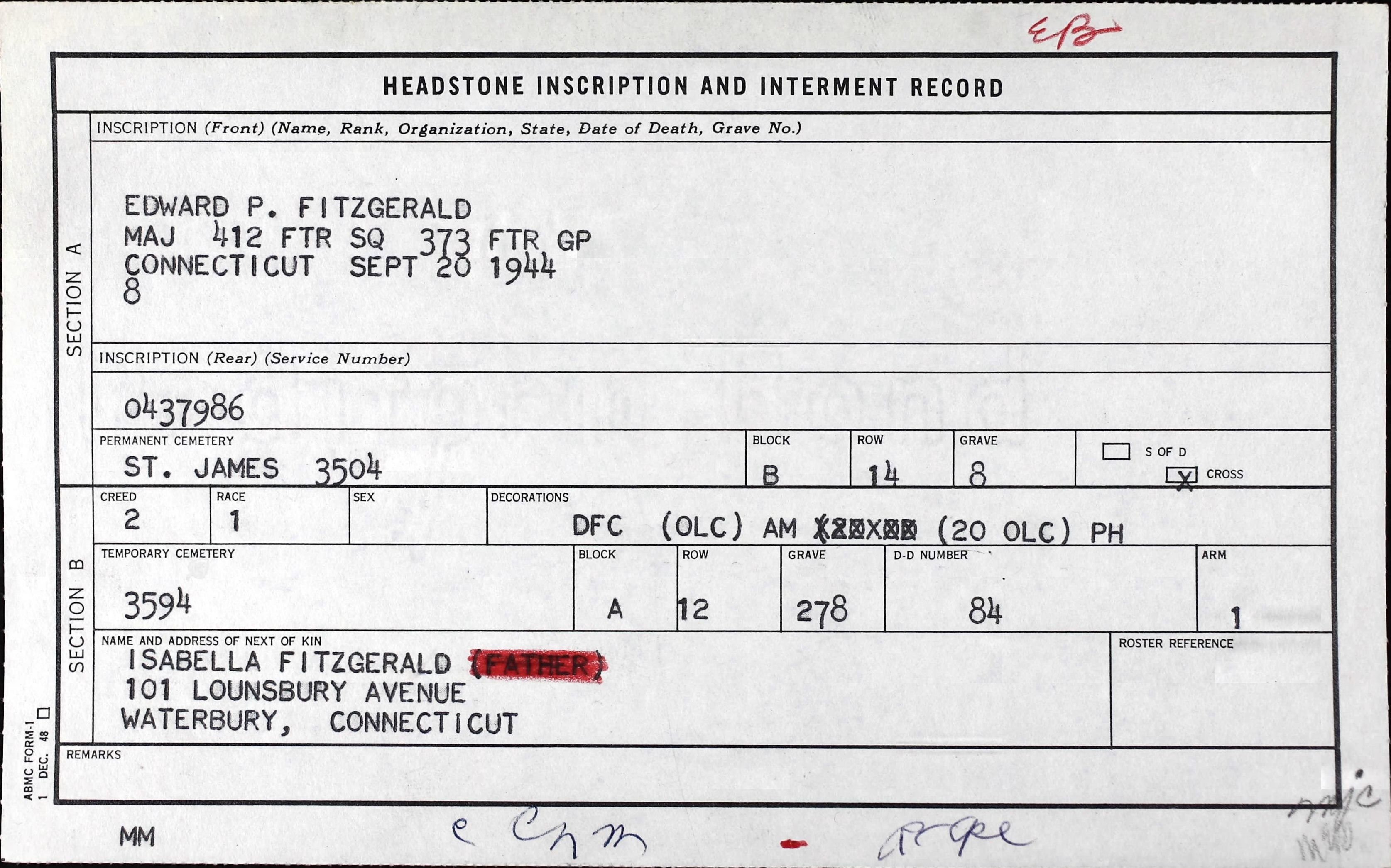 FITZGERALD Edward P