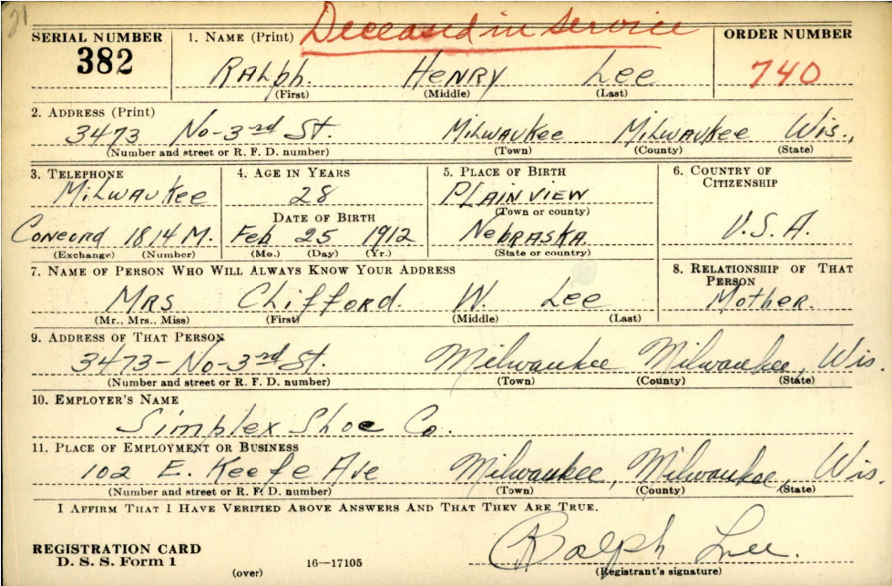 LEE Ralph H 