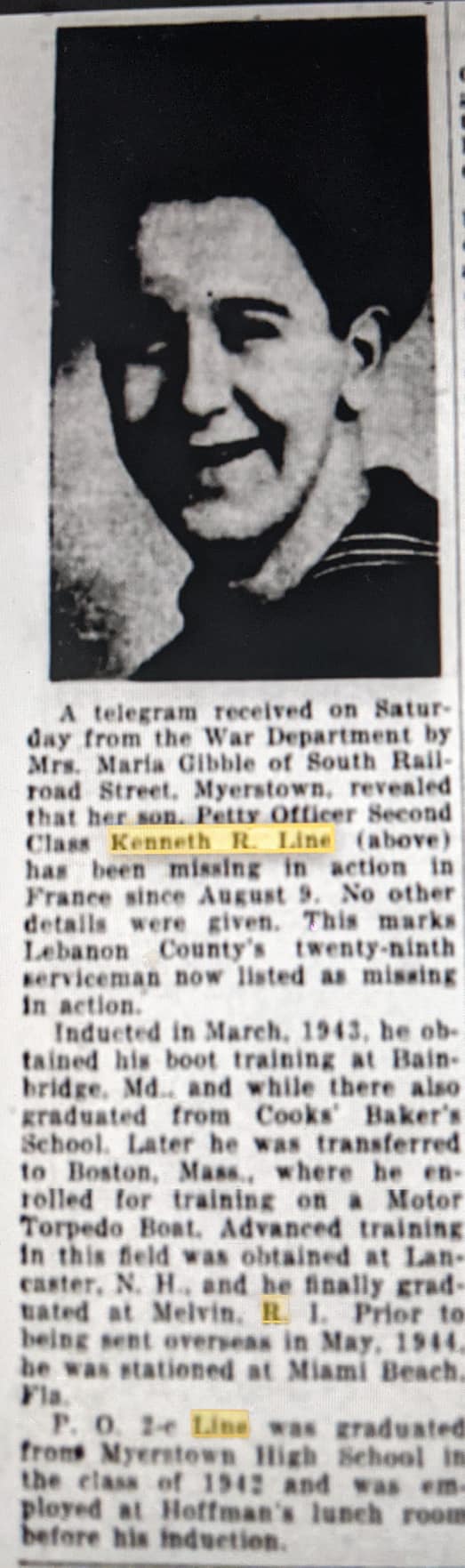 LINE Kenneth R - USNR